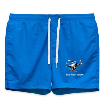 Drone Build Crash Repeat Gift - Swim Trunks - cobalt blue - Front