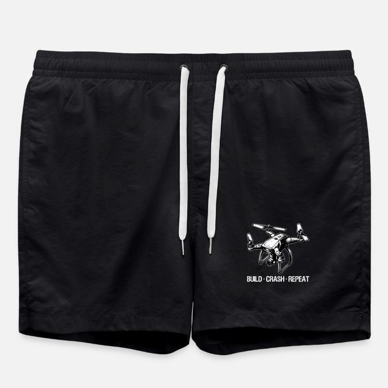 Drone Build Crash Repeat Gift - Swim Trunks - black