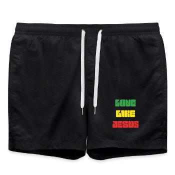 Love Life Jesus Popart - Swim Trunks - black - Front - AI Model Male 185 light (185cm)
