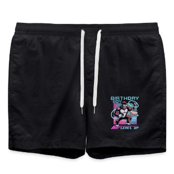 Birthday Gamer VR - Badeshorts - Schwarz - Vorne - AI Model Male 185 light (185cm)