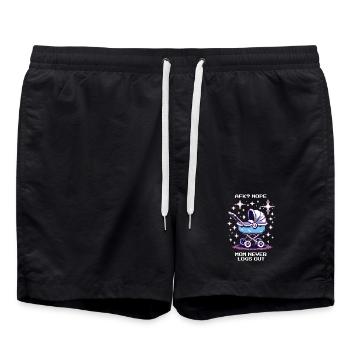 AFK? Mama loggt nie aus | Gamer-Mama, Eltern - Badeshorts - Schwarz - Vorne - AI Model Male 185 light (185cm)