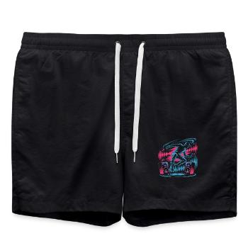 Streetdance Beat – Urban DJ Music Design - Short de bain - noir - Devant - AI Model Male 185 light (185cm)