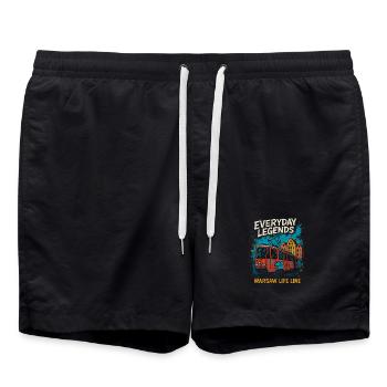 Everyday Legends Warsaw Tram Design - Swim Trunks - black - Front - AI Model Male 185 light (185cm)