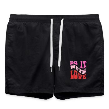 It It Love Retro Lettering - Swim Trunks - black - Front - AI Model Male 185 light (185cm)