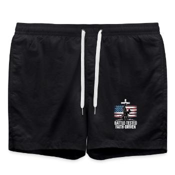 Combat testé Faith Driven Soldier Dog Flag - Short de bain - noir - Devant - AI Model Male 185 light (185cm)