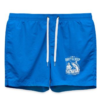 Dirty & Deep – Motif de pêcheur amusant pour hommes - Short de bain - cobalt blue - Devant