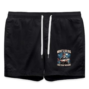 Mine's So Big – Lustiges Angler Shirt für Männer - Badeshorts - Schwarz - Vorne - AI Model Male 185 light (185cm)