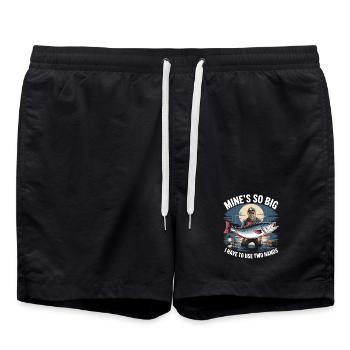 Mine's So Big – Lustiges Angler Shirt für Männer - Badeshorts - Schwarz - Vorne - AI Model Male 185 light (185cm)