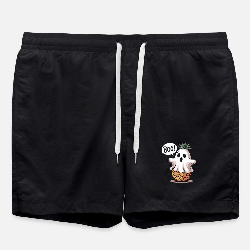 Pineapple Ghost Halloween - Swim Trunks - black