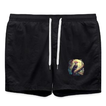 Spechte Specht - Badeshorts - Schwarz - Vorne - AI Model Male 185 light (185cm)