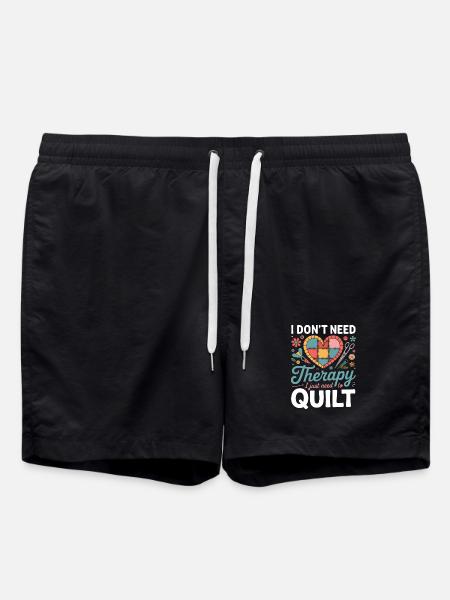 Patchwork Heart Therapy Quilt - Swim Trunks - black