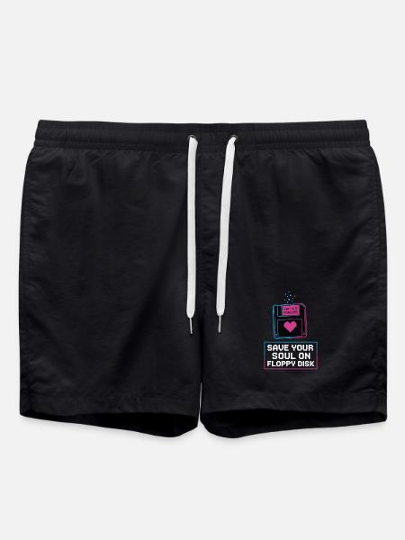 Save Your Soul on Floppy Disk - Swim Trunks - black