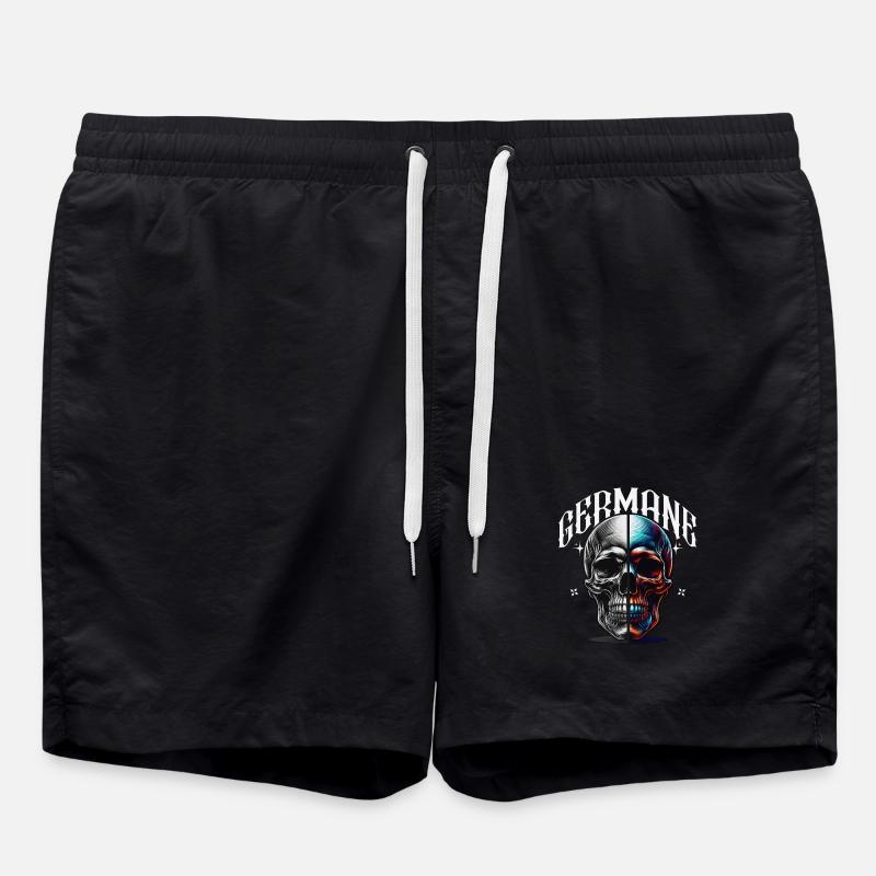 Split Skull Neon Contrast Germanic - Swim Trunks - black