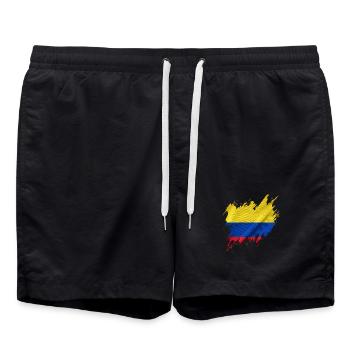 Flag of Colombia, torn style - Swim Trunks - black - Front - AI Model Male 185 light (185cm)