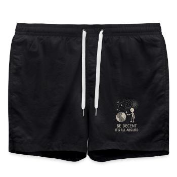 Ethischer Nihilismus, Existenzieller Humor, - Badeshorts - Schwarz - Vorne - AI Model Male 185 light (185cm)