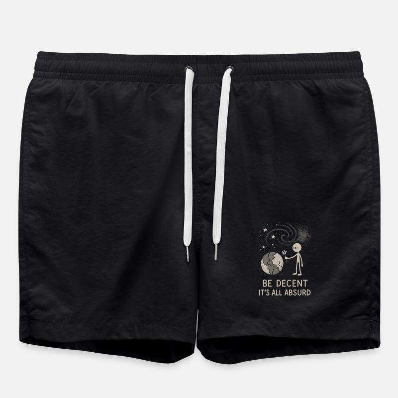 Ethical nihilism, existential humor, - Swim Trunks - black