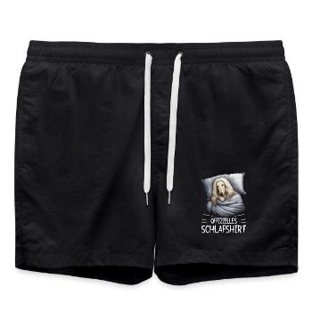 Official Sleep Shirt Afghan Greyhound - Swim Trunks - black - Front - AI Model Male 185 light (185cm)