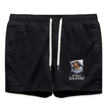 Official Sleep Shirt Airedale Terrier Dog - Swim Trunks - black - Front - AI Model Male 185 light (185cm)