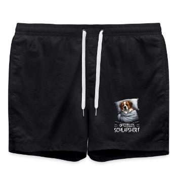 Official St. Bernard Dog Sleep Shirt - Swim Trunks - black - Front - AI Model Male 185 light (185cm)