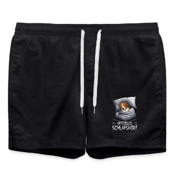 Beagle Schlafshirt Kuscheldecke - Badeshorts - Schwarz - Vorne - AI Model Male 185 light (185cm)