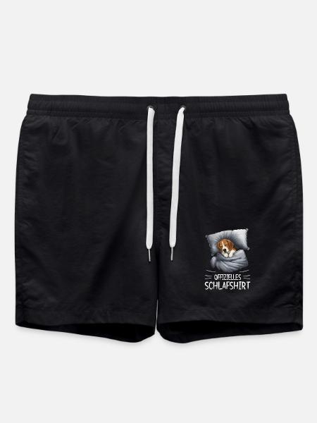 Beagle Schlafshirt Kuscheldecke - Badeshorts - Schwarz