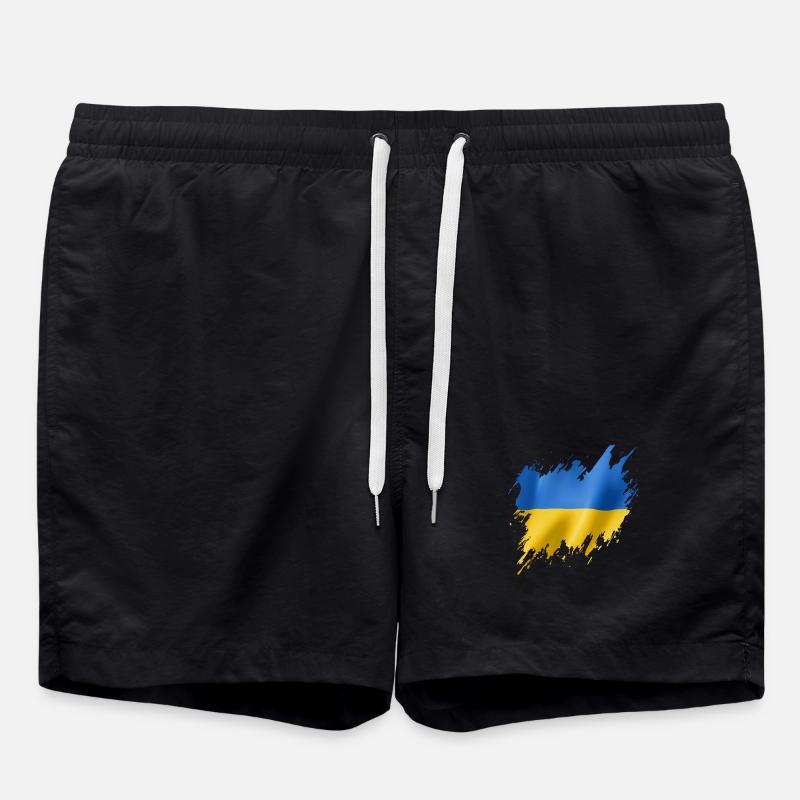 Drapeau de l’Ukraine, style déchiré - Short de bain - noir