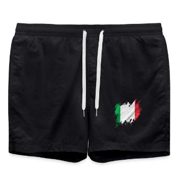 Drapeau italien, style déchiré - Short de bain - noir - Devant - AI Model Male 185 light (185cm)