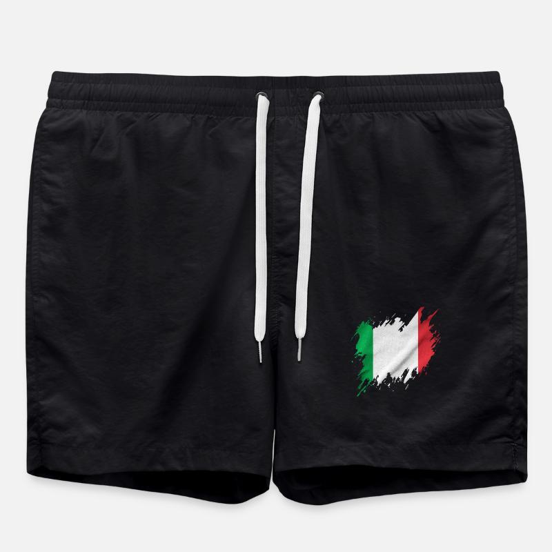 Drapeau italien, style déchiré - Short de bain - noir