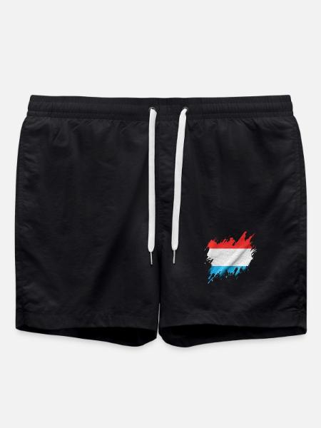 Luxembourg flag, torn style - Swim Trunks - black