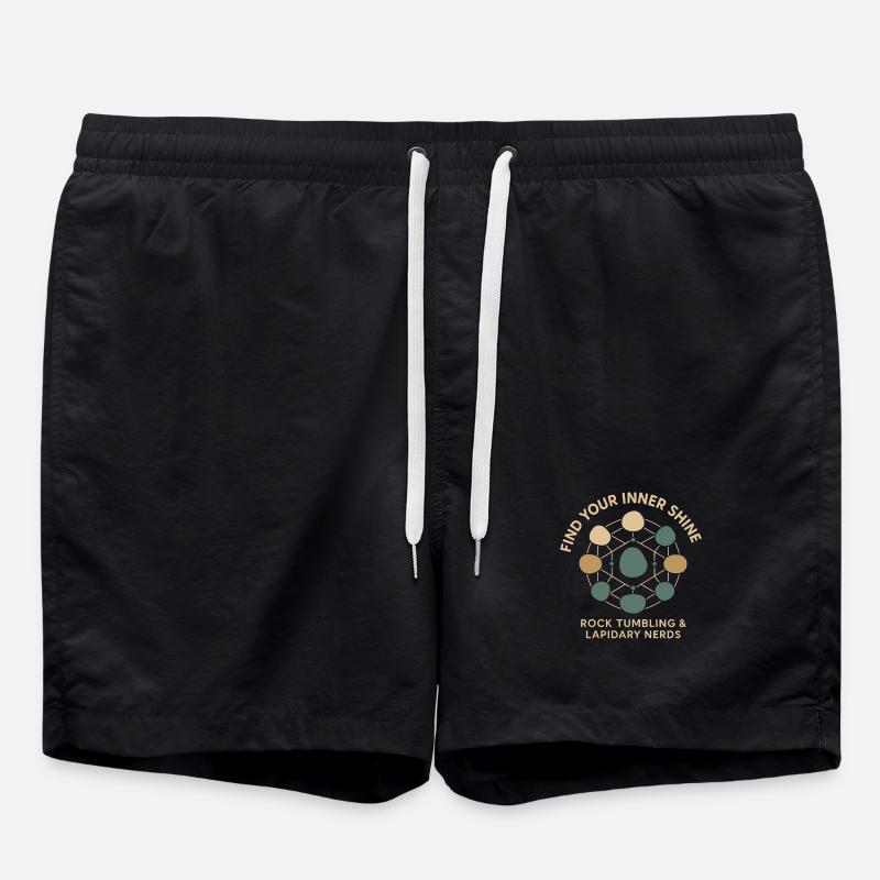 Find Your Inner Glow: Rock Tumbling & - Swim Trunks - black
