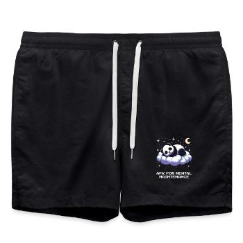 AFK für mentale Wartung | Selbstfürsorge, Pause - Badeshorts - Schwarz - Vorne - AI Model Male 185 light (185cm)