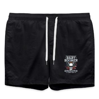 Baby Boomers Generation Skull with Crown - Swim Trunks - black - Front - AI Model Male 185 light (185cm)
