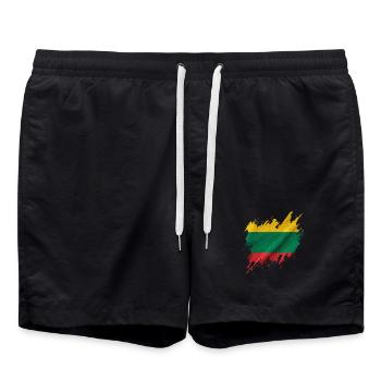 Lithuanian flag, torn style - Swim Trunks - black - Front - AI Model Male 185 light (185cm)