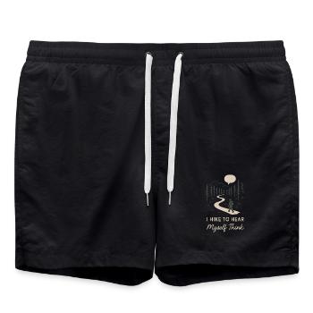 Solo Camping Introverti Campeur Calme - Short de bain - noir - Devant - AI Model Male 185 light (185cm)