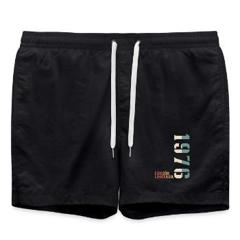 Original 1976 Vintage Retro Geburtstagsgeschenk - Badeshorts - Schwarz - Vorne - AI Model Male 185 light (185cm)