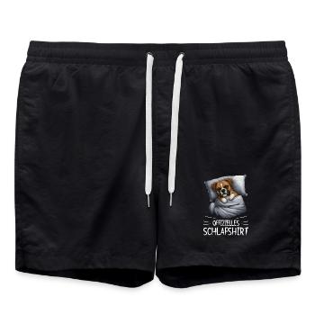 Official Sleep Shirt Boxer Dog - Swim Trunks - black - Front - AI Model Male 185 light (185cm)