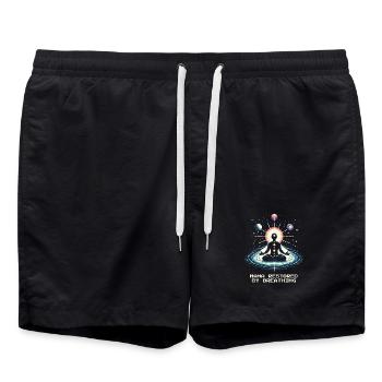 Mana renouvelé : Respirer | Respiration, Méditation - Short de bain - noir - Devant - AI Model Male 185 light (185cm)