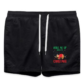Réveille-moi quand c’est Noël - Short de bain - noir - Devant - AI Model Male 185 light (185cm)