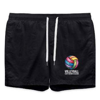 Volleyball is my favorite season - Swim Trunks - black - Front - AI Model Male 185 light (185cm)