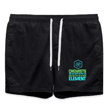 Chimie Chimiste Professeur de chimie - Short de bain - noir - Devant - AI Model Male 185 light (185cm)