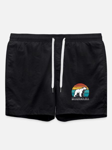 Werdende Mutter BÄRENMAMA Bald Mama Lustiges - Badeshorts - Schwarz