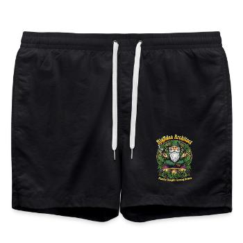 Crowing Gnome Cannabis Wichtel - Swim Trunks - black - Front - AI Model Male 185 light (185cm)