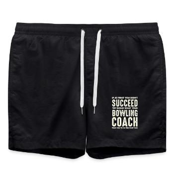 Bowling Coach Wisdom First Do What Said - Swim Trunks - black - Front - AI Model Male 185 light (185cm)