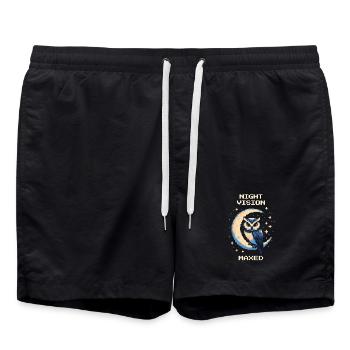 Vision nocturne : sur Max | Furtivité du hibou - Short de bain - noir - Devant - AI Model Male 185 light (185cm)