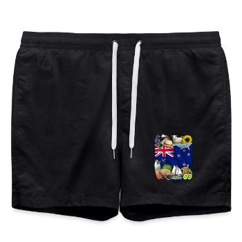 New Zealand Pride - Swim Trunks - black - Front - AI Model Male 185 light (185cm)