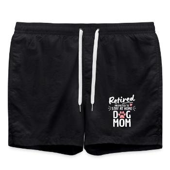 Retired Dog Mom Retirement - Swim Trunks - black - Front - AI Model Male 185 light (185cm)
