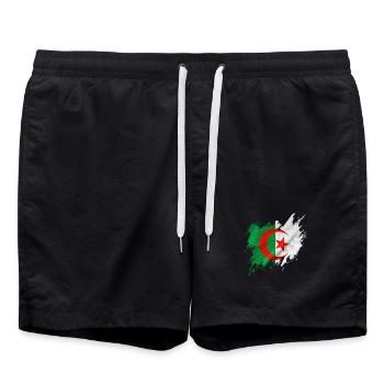 Algeria flag, torn style - Swim Trunks - black - Front - AI Model Male 185 light (185cm)