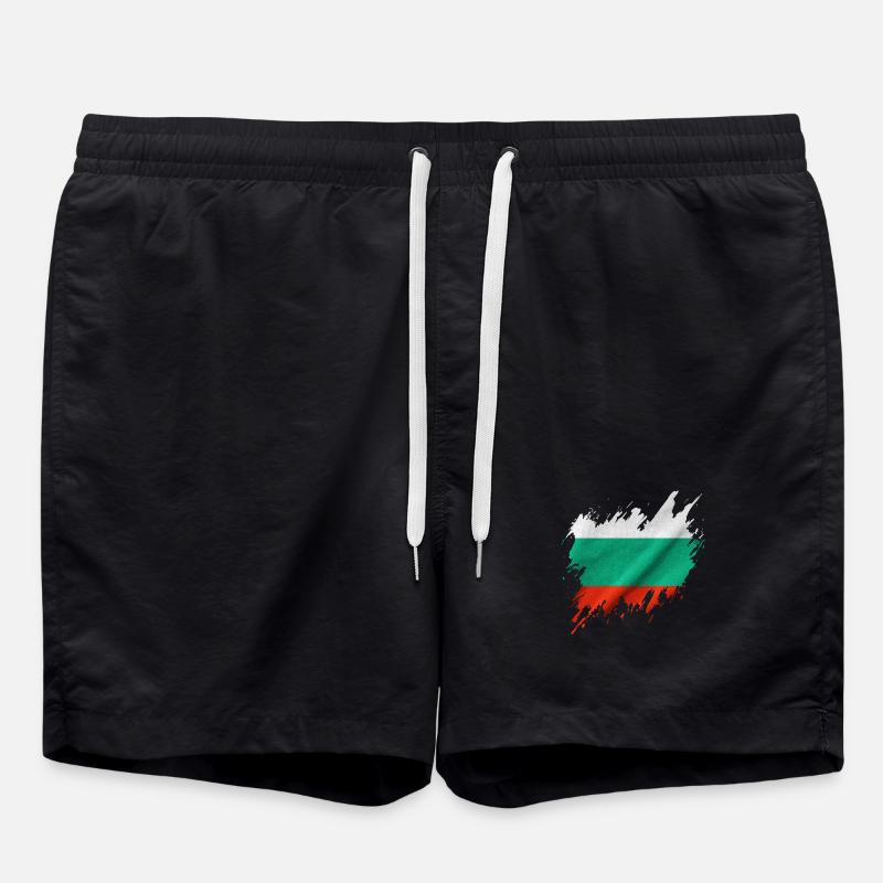 Drapeau bulgare, style déchiré - Short de bain - noir