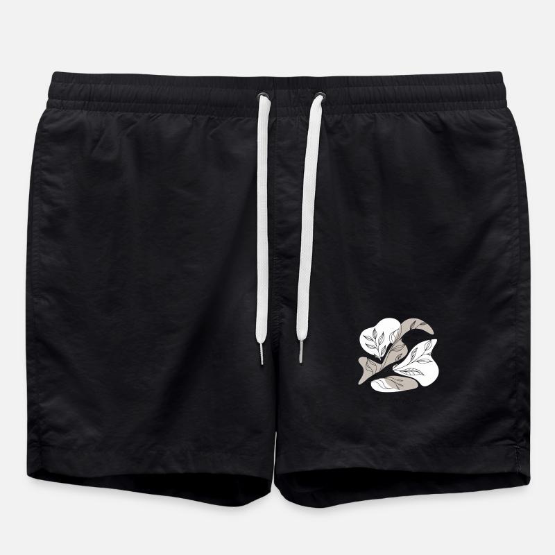 Dessin au trait botanique - Short de bain - noir