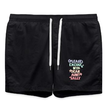 Dicton mathématique amusant Professeur de mathématiques - Short de bain - noir - Devant - AI Model Male 185 light (185cm)